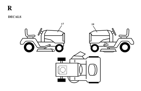 Decals Diagram and Parts List for LT130 (954820081-D)(1997-03) Husqvarna Lawn Tractor