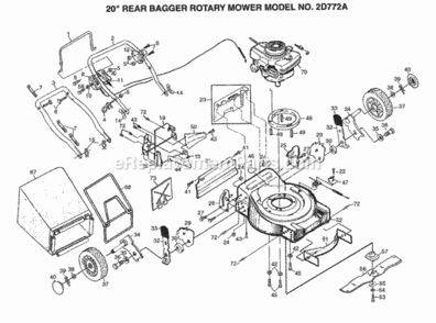 Page C Diagram and Parts List for 2D772A 1999 And Before Husqvarna Lawn Mower