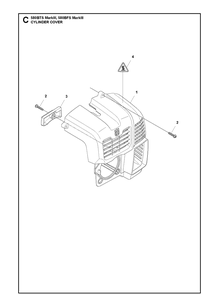 Cylinder Cover Diagram and Parts List for 580BFS 580BTS Mark III Husqvarna Leaf Blower / Vacuum