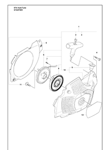 Starter Diagram and Parts List for 576XP 2010-03 Husqvarna Chainsaw
