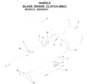 Handle And Controls Diagram and Parts List for W53 (968999287)(2007-03) Husqvarna Lawn Mower