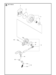 Clutch And Oil Pump Diagram and Parts List for 240E (TRIOBRAKE)(20100100001-20102300000) Husqvarna Chainsaw