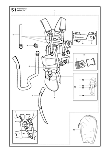 Harness 4 Diagram and Parts List for 343FR  Husqvarna Brush Cutter