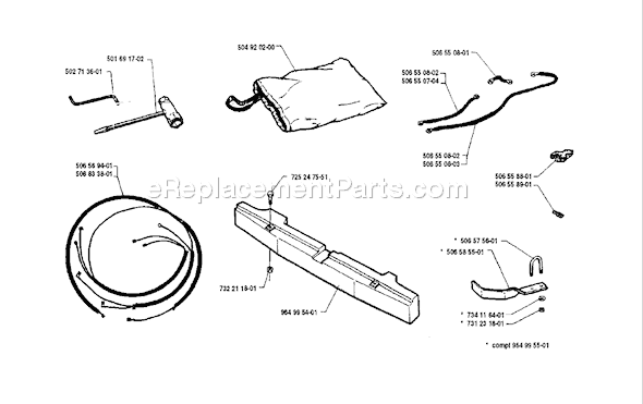 Page O Diagram and Parts List for RIDER85012 1990-02 Husqvarna Lawn Tractor