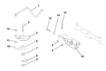 Sector Gear / Axle Support Diagram and Parts List for LT125 (954170001-C)(1998-10) Husqvarna Lawn Tractor