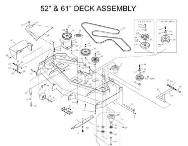 52 Inch/132cm Cutting Deck Diagram and Parts List for ZTH5225KAA (968999154)(2000-06) Husqvarna Lawn Mower