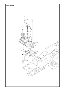 Fuel System Diagram and Parts List for R316TX  Husqvarna Lawn Mower