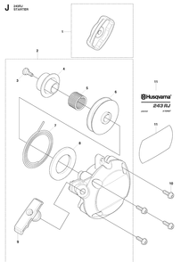 Starter 2 Diagram and Parts List for 243RJ 20090900001-20113200000 Husqvarna Brush Cutter