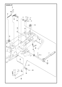 Mower Lift / Deck Lift Diagram and Parts List for R316TXAWD 2022 Husqvarna Lawn Tractor