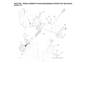 Mower Lift Diagram and Parts List for 96045005900  Husqvarna Lawn Tractor