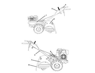 Decals Diagram and Parts List for 500RTTA (500HRTTA)(2003-11) Husqvarna Cultivator