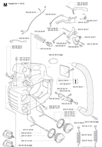 Fuel Tank And Handle Diagram and Parts List for 338XPT 20060100001-20063600000 Husqvarna Chainsaw