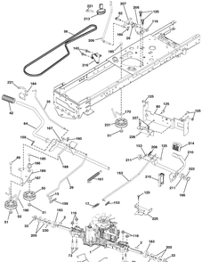 Drive Diagram and Parts List for YTH22V46 (917289630)(2010-05) Husqvarna Lawn Mower