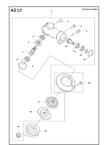 Gears Diagram and Parts List for 541RB  Husqvarna Brush Cutter