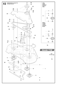 44-Inch/112cm Cutting Deck 2 Diagram and Parts List for R15-V2AWD 2008-01 Husqvarna Lawn Tractor
