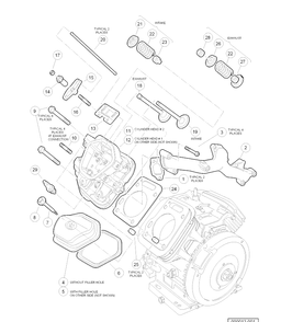 Cylinder Head Diagram and Parts List for HUV4421GXP 2006-11 Husqvarna Lawn Tractor