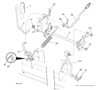 Mower Lift / Deck Lift Diagram and Parts List for YTH2042TD (96041005404)(2011-06) Husqvarna Lawn Tractor