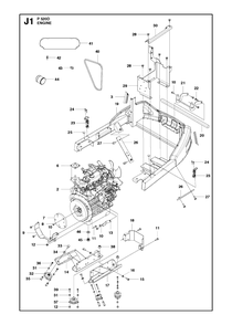 Engine Diagram and Parts List for P520D 20120100001 - 20143999999 Husqvarna Lawn Tractor