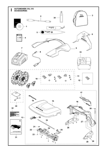 Accessories Diagram and Parts List for 310 2019 Husqvarna Lawn Mower