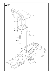 Seat Diagram and Parts List for R220T (966785701)(2012-03) Husqvarna Lawn Mower