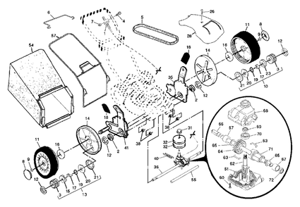 Drive Assembly Diagram and Parts List for 5521CH (954223234-B)(2003-03) Husqvarna Lawn Mower