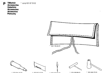 Accessories Diagram and Parts List for 268 19901800001-19910500000 Husqvarna Chainsaw
