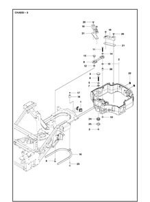 Chassis / Frame 3 Diagram and Parts List for P520D (967602001)(2016) Husqvarna Lawn Mower