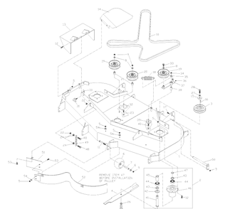 Front Deck Assembly Diagram and Parts List for ZTH6125KAA (968999166)(2002-10) Husqvarna Lawn Mower