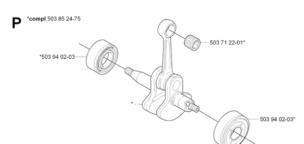 Crankshaft Diagram and Parts List for 325HDA65 (X-SERIES)(20070100001-20090900000) Husqvarna Hedge Trimmer