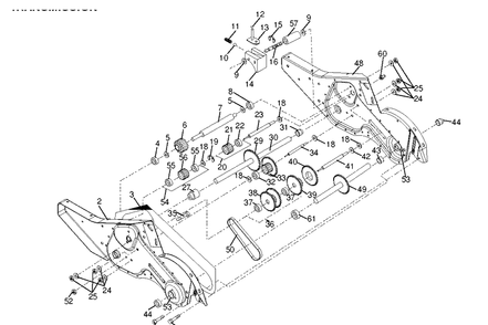 Transmission Diagram and Parts List for DRT900H (96093001204)(2013-03) Husqvarna Cultivator