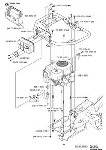 Engine Diagram and Parts List for RIDER155AWD (965089301)(2006-01) Husqvarna Lawn Mower