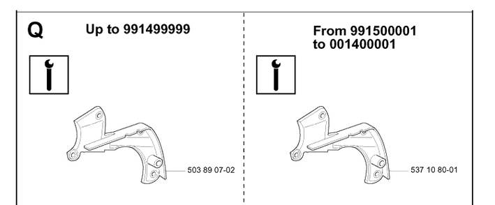 Service Updates Diagram and Parts List for 340E 20051800001-20062300000 Husqvarna Chainsaw