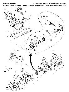 Auger Housing And Impeller Diagram and Parts List for 524S (96193000100)(2006-06) Husqvarna Snow Blower