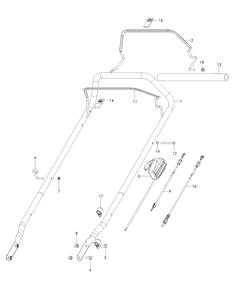 Handle And Controls Diagram and Parts List for W21SK 2007-03 Husqvarna Lawn Mower