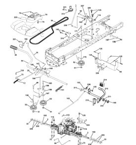 Drive Diagram and Parts List for YTH2042TD (96041005403)(2010-03) Husqvarna Lawn Tractor