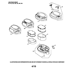 Engine >> Air Intake Diagram and Parts List for 96043029500  Husqvarna Lawn Tractor