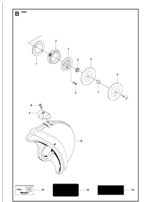 Guards Diagram and Parts List for KV960 2008-12 Husqvarna Lawn Tractor Accessories