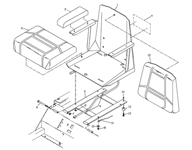 Seat Assembly Diagram and Parts List for ZTHKW4218 2000-05 Husqvarna Lawn Mower