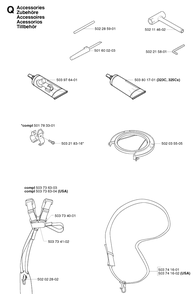 Accessories Diagram and Parts List for 325RDX 20020100001-20051800000 Husqvarna Brush Cutter