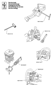 Service Updates Diagram and Parts List for 41 19912200001-19941800000 Husqvarna Chainsaw