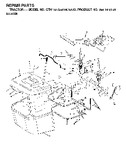 Bagger Diagram and Parts List for CTH150 (954140101A)(1999-10) Husqvarna Lawn Tractor