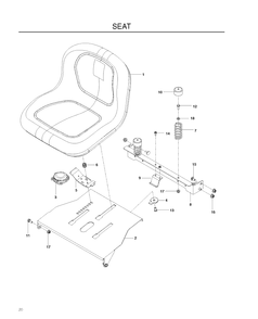 Seat Diagram and Parts List for RZ4219 (966809001)(2011-09) Husqvarna Lawn Mower