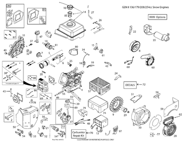 Engine Diagram and Parts List for PW2HK18650178E  Husqvarna Engine