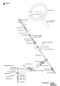 Steering Diagram and Parts List for PR15 (953535001)(2004-01) Husqvarna Lawn Mower
