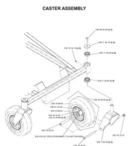 Casters Diagram and Parts List for EZ4217KAA (968999373)(2006-02) Husqvarna Lawn Mower