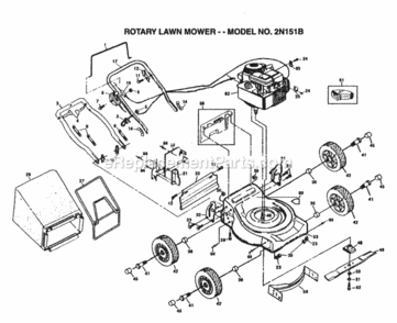 Page A Diagram and Parts List for 2N151B 1995 Husqvarna Lawn Mower