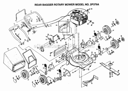 Page A Diagram and Parts List for 2P379A 1999 And Before Husqvarna Lawn Mower