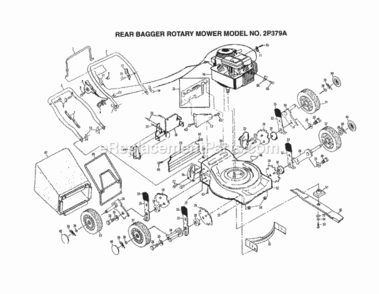 Page A Diagram and Parts List for 2P379B 1999 And Before Husqvarna Lawn Mower