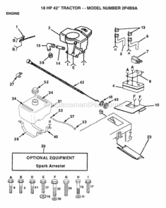 Page E Diagram and Parts List for 2P4B9A 1994 Husqvarna Lawn Tractor