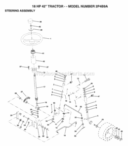 Page H Diagram and Parts List for 2P4B9A 1994 Husqvarna Lawn Tractor